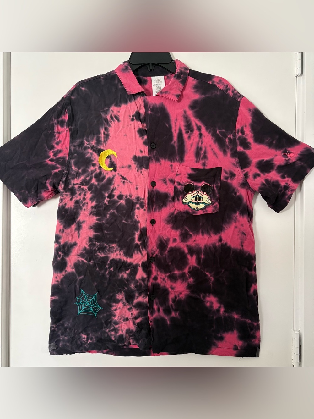 Disney Parks 2023 Mickey Mouse Halloween tie dye button up
